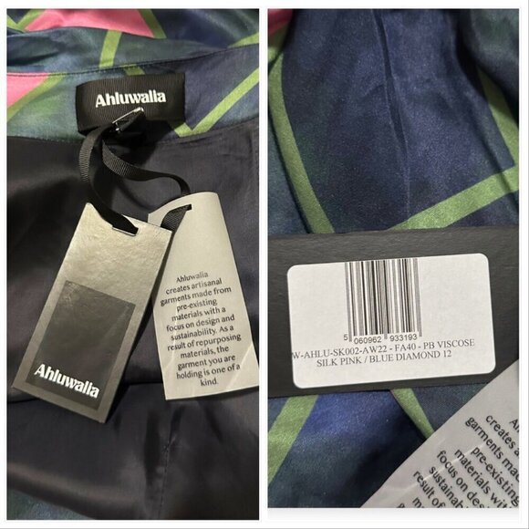 Ahluwalia  Cutout Draped Printed Mini‎ Skirt, UK12/US 8, New with tag - Picture 5 of 15